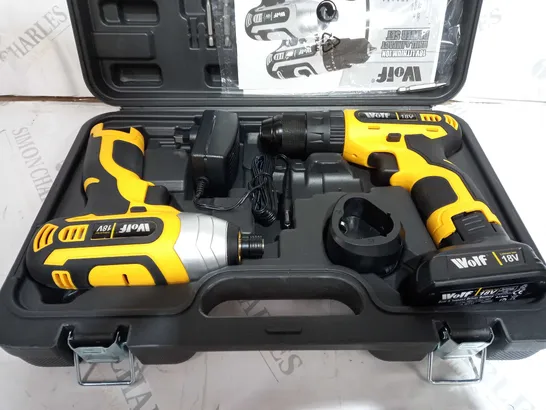 WOLF 18V LITHIUM ION DRILL & DRIVER SET