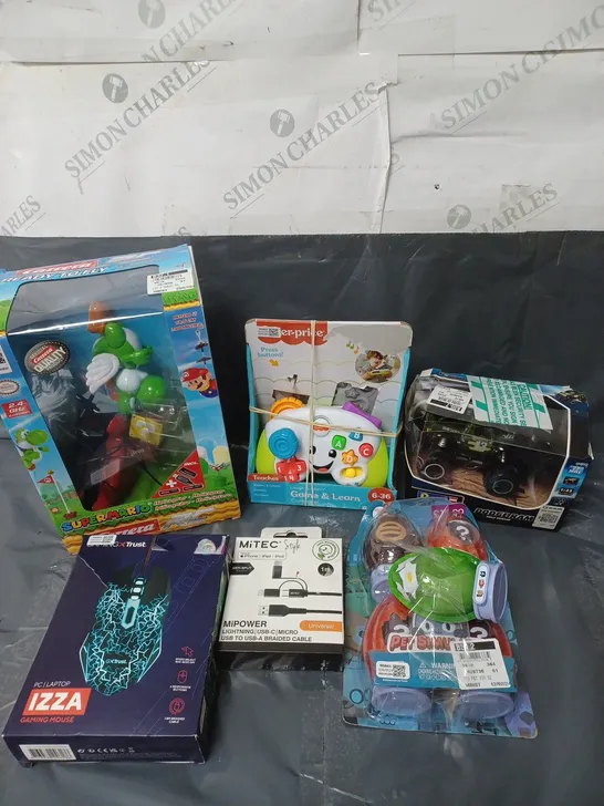 APPROXIMATELY 20 TOYS AND GAMES TO INCLUDE SUPER MARIO BROS, FISHER PRICE ETC