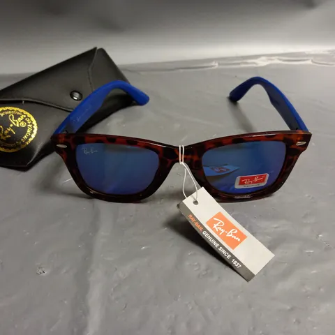 RAY BAN BLUE AND TORTOISE SUNGLASSES