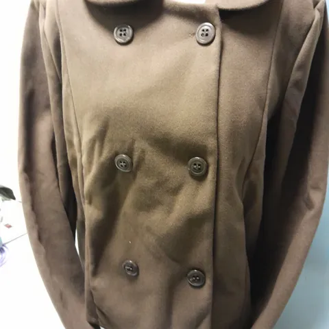 KIM&CO DOUBLE BREASTED JACKET IN BROWN SIZE L/G