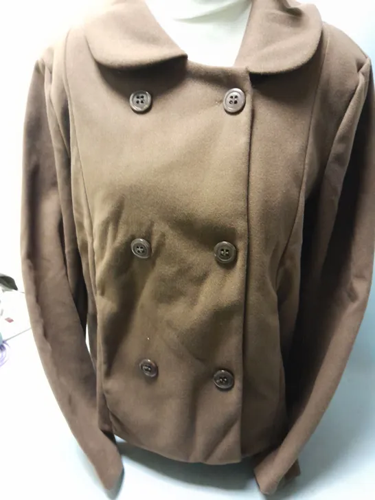 KIM&CO DOUBLE BREASTED JACKET IN BROWN SIZE L/G