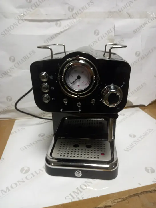 SWAN PUMP ESPRESSO COFFEE MACHINE. BLACK