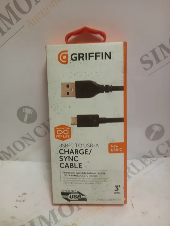 8 X BOXED GRIFFIN USB C TO USB CHARGE/SYNC CABLES - 0.9M