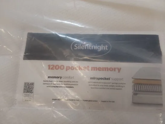 QUALITY BAGGED 5' KINGSIZE SILENTNIGHT 1200 POCKET MEMORY MATTRESS 