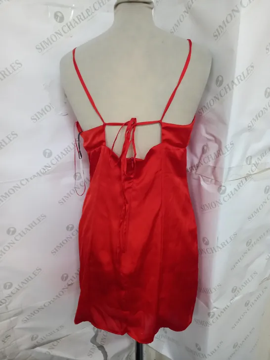 PULL&BEAR SATIN MINI DRESS IN SCARLET SIZE M