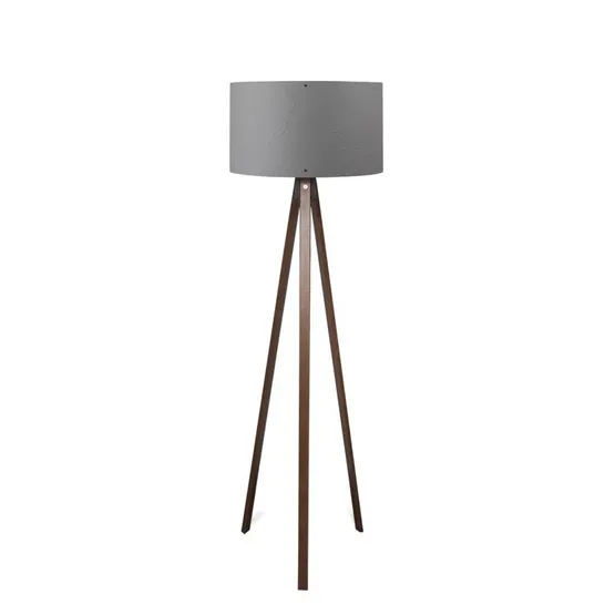 BOXED SANOR 140CM TRIPOD FLOOR LAMP SHADE COLOUR: DARK GREY