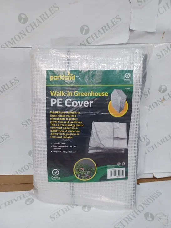 PARKLAND WALK-IN-GREENHOUSE PE COVER / SIZE: H195 X W143 X D73CM