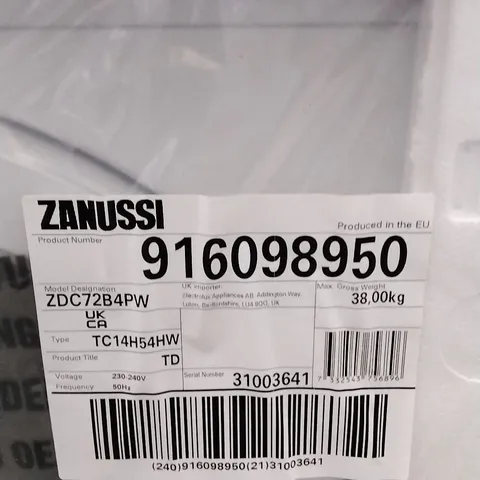 ZANUSSI ZDC72B4PW WASHING MACHINE RRP £417.00