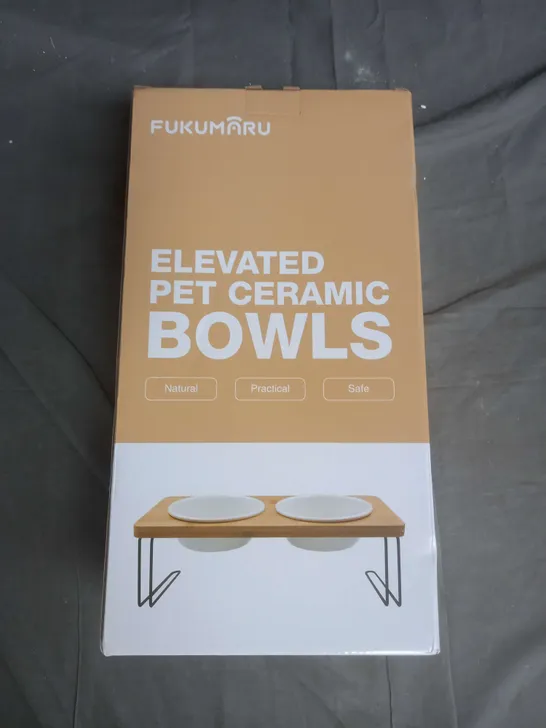 BOXED FUKUMARU ELEVATED PET CERAMIC BOWLS 