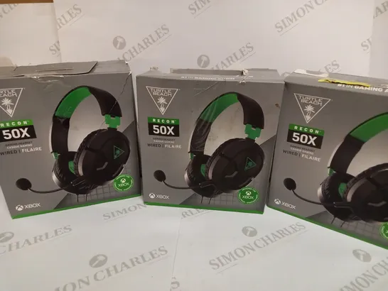 BOX OF 3 TURTLE BEACH RECON 50X WIRED GAMING HEADSETS FOR XBOX 