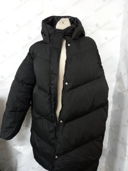 IN THE STYLE PADDED BLACK COAT - UK 18