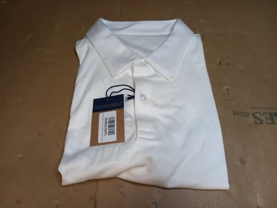 CHARLES TYRWHITT WHITE PLAIN SHORT SLEEV JERSEY POLO- LARGE