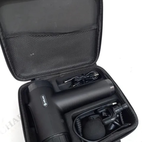 BOXED AERLANG MASSAGER GUN WITH ATTACHMENTS 