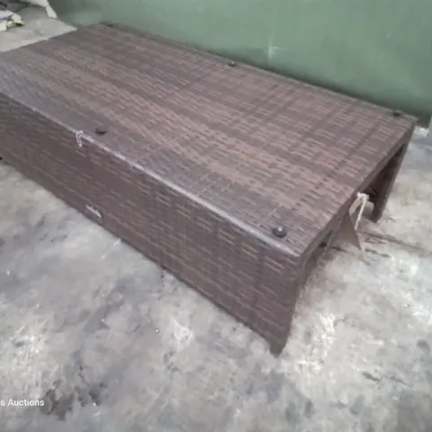 DESIGNER BROWN RATTAN COFFEE TABLE 