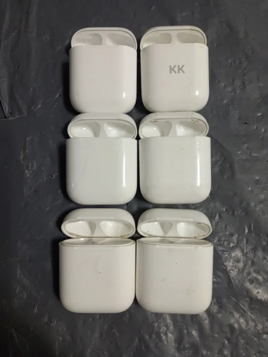 LOT OF 6 EMPTY APPLE AIRPODS 1ST GEN CHARGING CASES A1602 IN WHITE