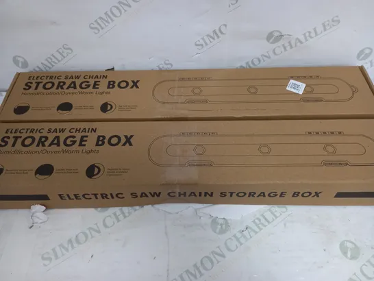2 X ELECTRIC SAW CHAIN STORAGE BOXES 