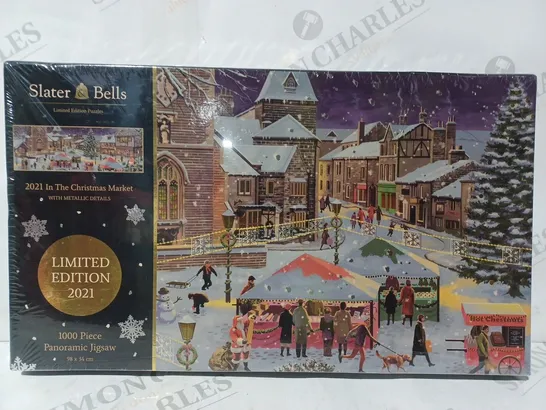 BOXED SLATER & BELLS LIMITED EDITION IN THE CHRISTMAS MARKETS 1000 PIECE PANORAMIC JIGSAW PUZZLE