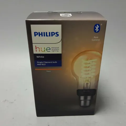 BOXED AND SEALED PHILIPS HUE WHITE SINGLE FILAMENT BULB A60 B22 FLAME