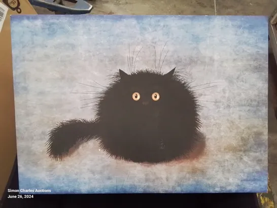 FUZZY CAT CANVAS WALL ART