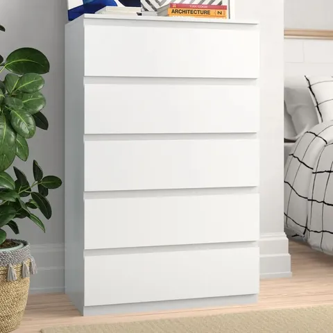 BOXED CUNHA 5-DRAWER CHEST OF DRAWERS (2 BOXES)