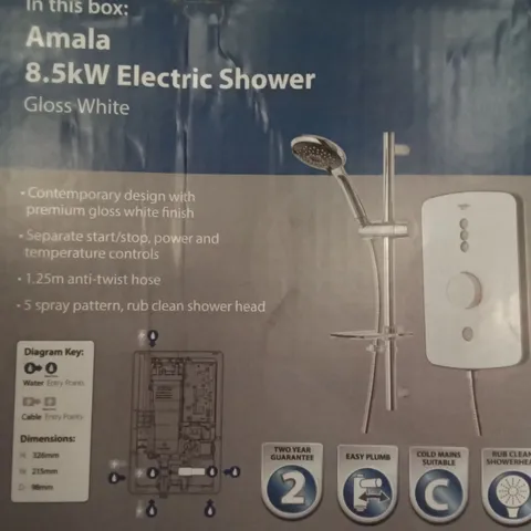 BOXEDTRITON 8.5KW ELECTRIC SHOWER - GLOSS WHITE 