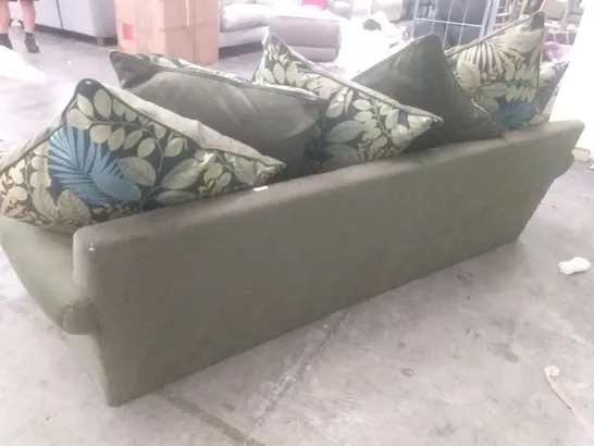 DESIGNER LOUNGE CO LOW WOODLAND MOSS FABRIC 2.5 SEATER SOFA 