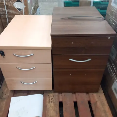 2 ASSORTED 3 DRAWER CABINETS