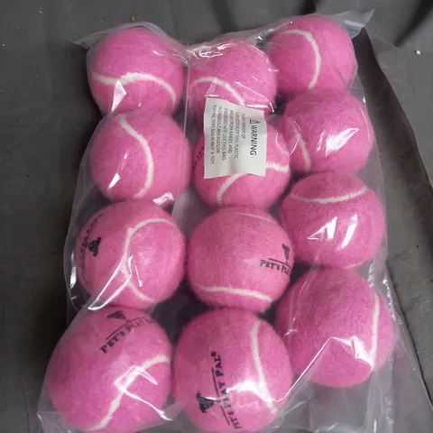 PET'S PLAY PAL BOX OF 12 PACKS OF TENNIS BALLS IN PINK X12 PER PACK