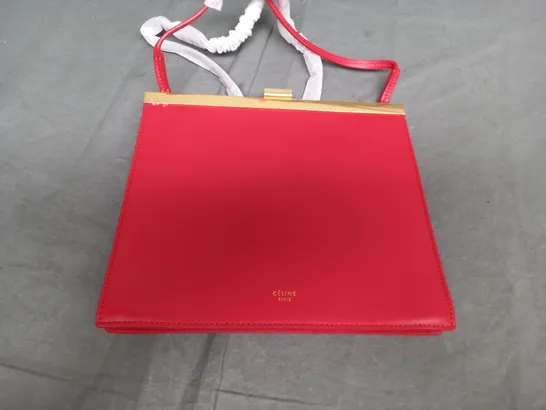 CELINE PARIS ORANGE CLUTCH HAND BAG 