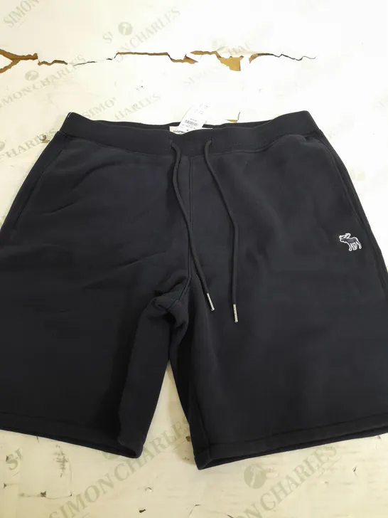 ABERCROMBIE & FITCH NAVY SOFT FLEECE SHORTS - MEDIUM