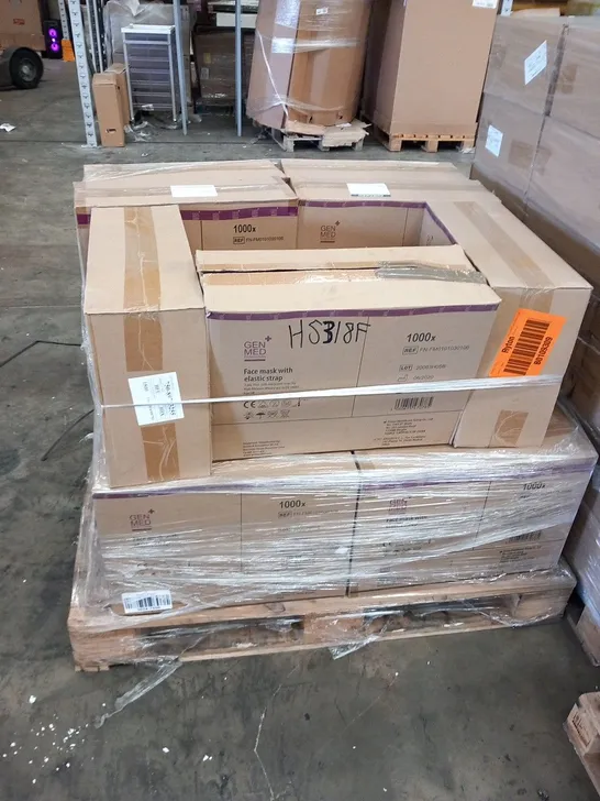 PALLET OF APPROXIMATELY 16000 FACE MASKS WITH ELASTIC STRAP