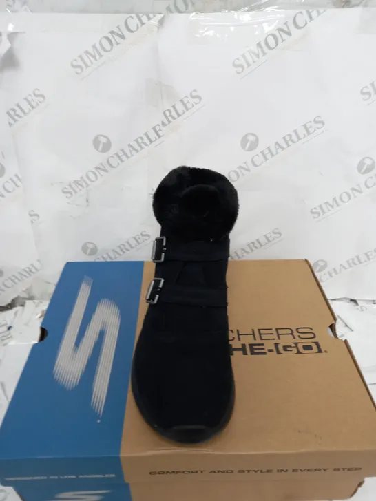 SKECHERS BLACK WINTER ON THE GO BOOTS, BLACK - SIZE 7 