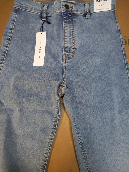 TOPSHOP SLIM FIT JEANS IN LIGHT BLUE SIZE W28 L32