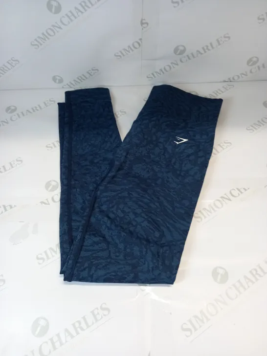 GYMSHARK ADAPT ANIMAL PRINT LEGGINGS IN BLUE SIZE MEDIUM