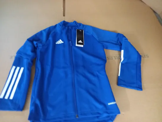 ADIDAS BLUE ZIP THROUGH JACKET - 7/8 YRS