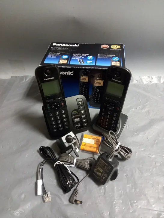 PANASONIC KX-TGC222 DIGITAL CORDLESS ANSWERING SYSTEM TWIN PACK IN BLACK