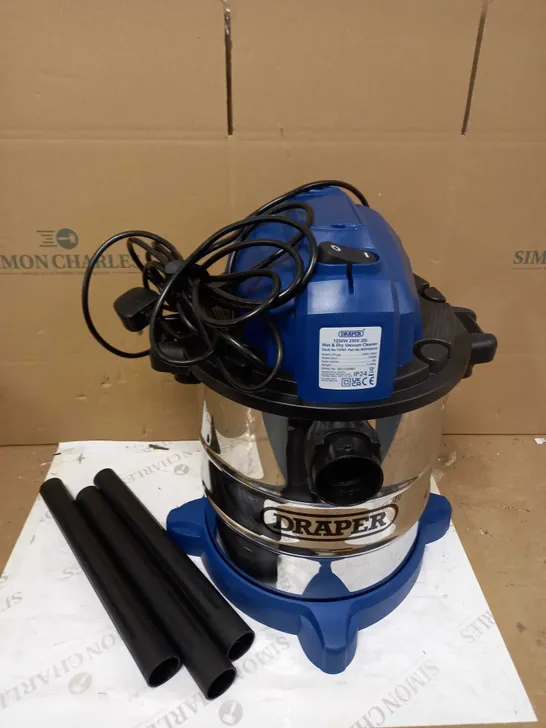 DRAPER 20L 1250W 230V WET & DRY VACUUM CLEANER 