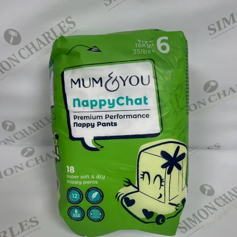 MUM&YOU NAPPY CHAT 18PC SIZE 6 PANTS