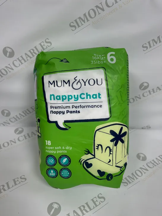 MUM&YOU NAPPY CHAT 18PC SIZE 6 PANTS