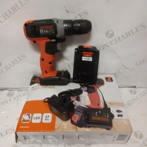 BLACK & DECKER 18V LITHIUM ION CORDLESS DRILL/DRIVER