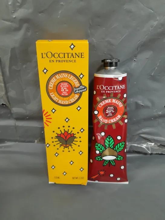 2 X BOXED L'OCCITANE HAND CREAM SETS