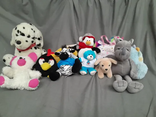 BOX OF ASSORTED PLUSH SOFT TEDDIES