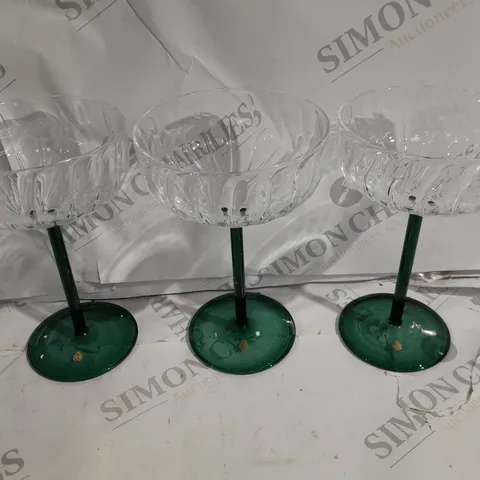 SET OF 4 DESSERT GLASSES GREEN