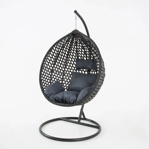 BOXED BLACK HANGING EGG CHAIR 