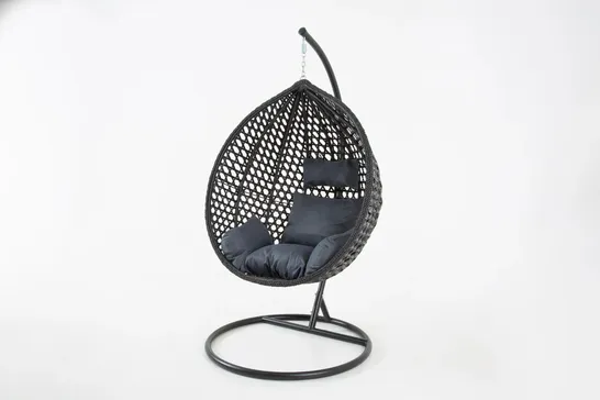 BOXED BLACK HANGING EGG CHAIR 