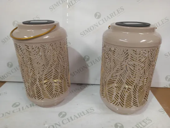 GARDEN REFLECTIONS SET OF 2 PATTERNED SOLAR LANTERNS