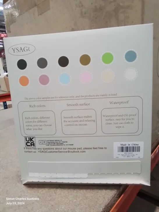 BOX CONTAINING APPROXIMATELY 90 BOXED MOUSE MAT PADS (COLOURS MAY VARY)