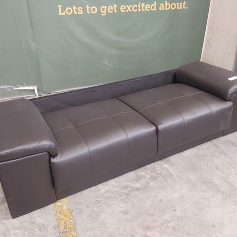 DESIGNER BROWN LEATHER 3 SEATER SOFA BASE ONLY