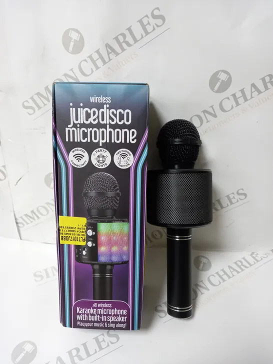 BOXED JUICE DISCO KARAOKE MICROPHONE WITH BUILT IN SPEAKER