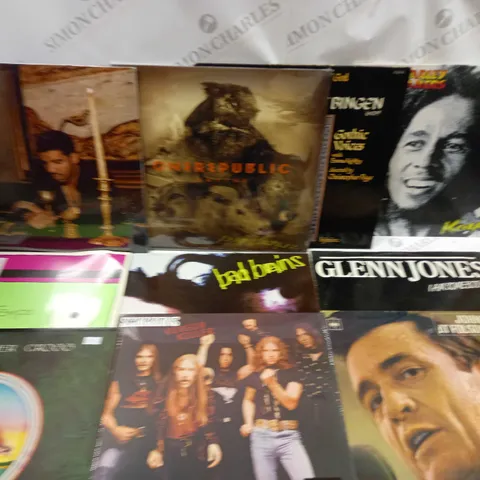 LOT OF 10 ASSORTED VINYL RECORDS TO INCLUDE ONE REPUBLIC, BAD BRAINS AND SCORPIONS